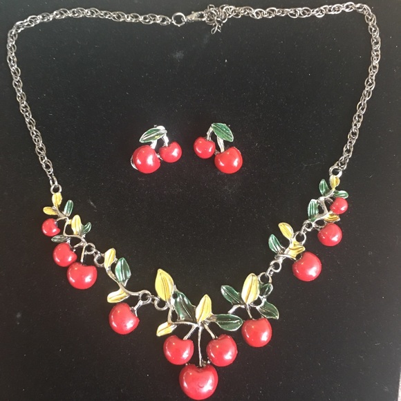 Vintage Style Rockabilly Pinup Cherry Set 🍒 - Picture 2 of 5